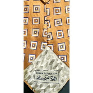 Men's Necktie Marshal Fields Silk L58" W3.75" Gold